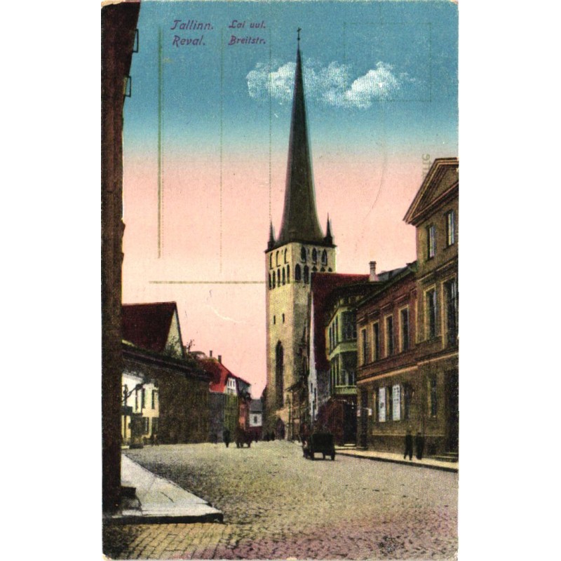 Tallinn:Lai tänav ja Oleviste kirik, enne 1940