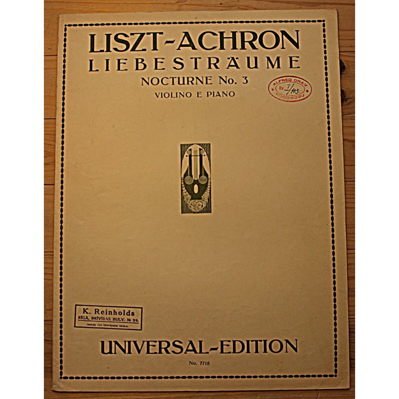 Noodid:Liszt-Achron nokturn nr. 3, viiul/klaver