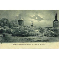 Tallinn:Kik in de Kök torn ja Niguliste kirik talvel, enne 1905