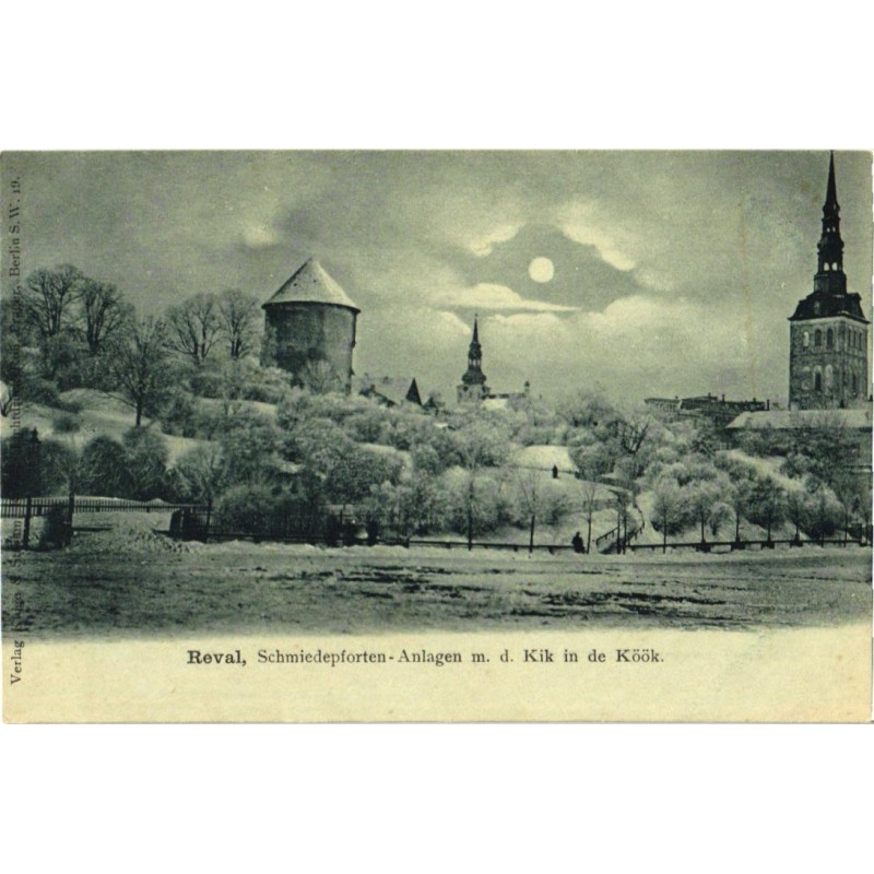 Tallinn:Kik in de Kök torn ja Niguliste kirik talvel, enne 1905