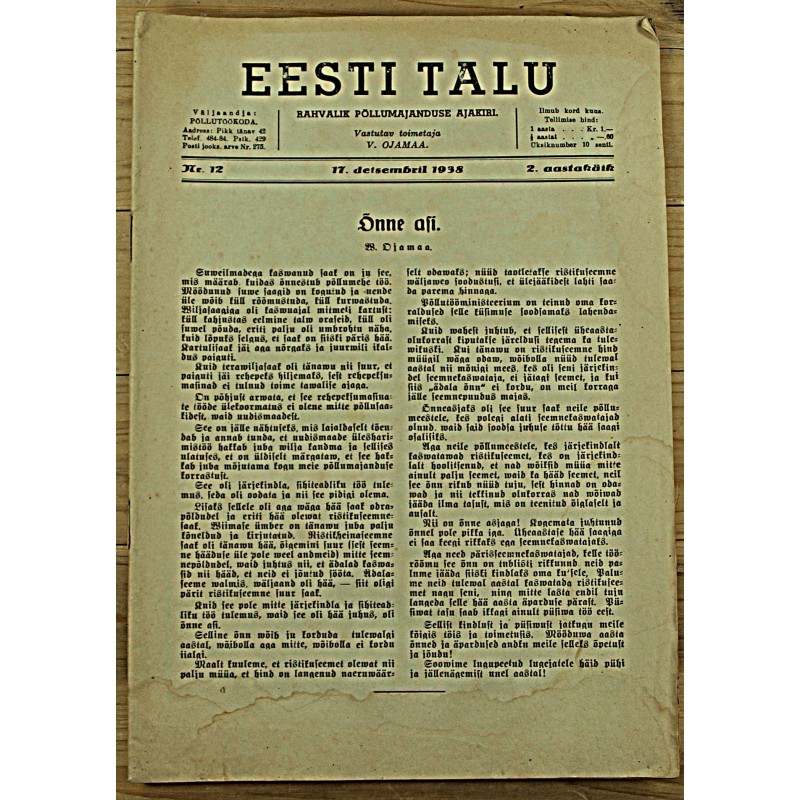 Ajakiri Eesti Talu, 12/1938
