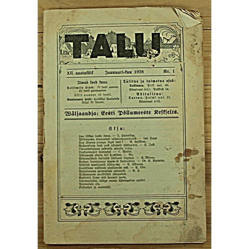 Ajakiri Talu, 1/1928