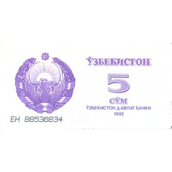 Usbeki 5 sum 1992, XF
