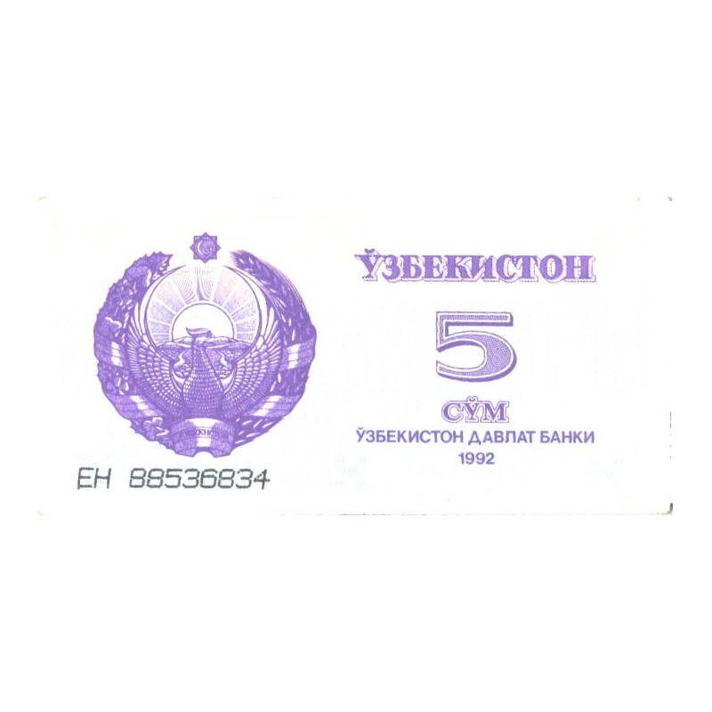 Usbeki 5 sum 1992, XF