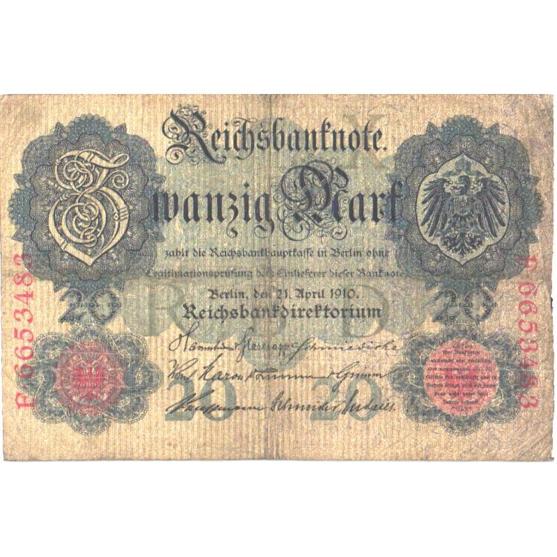 Saksamaa:20 marka 21.4.1910, VF