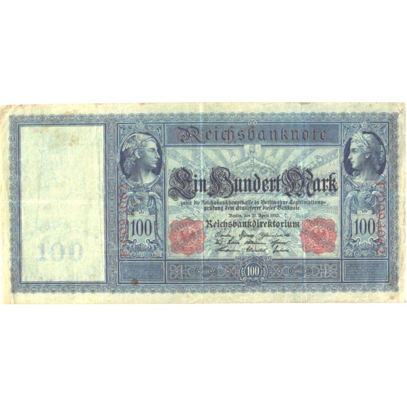 Saksamaa 100 marka 21.4.1910, VF