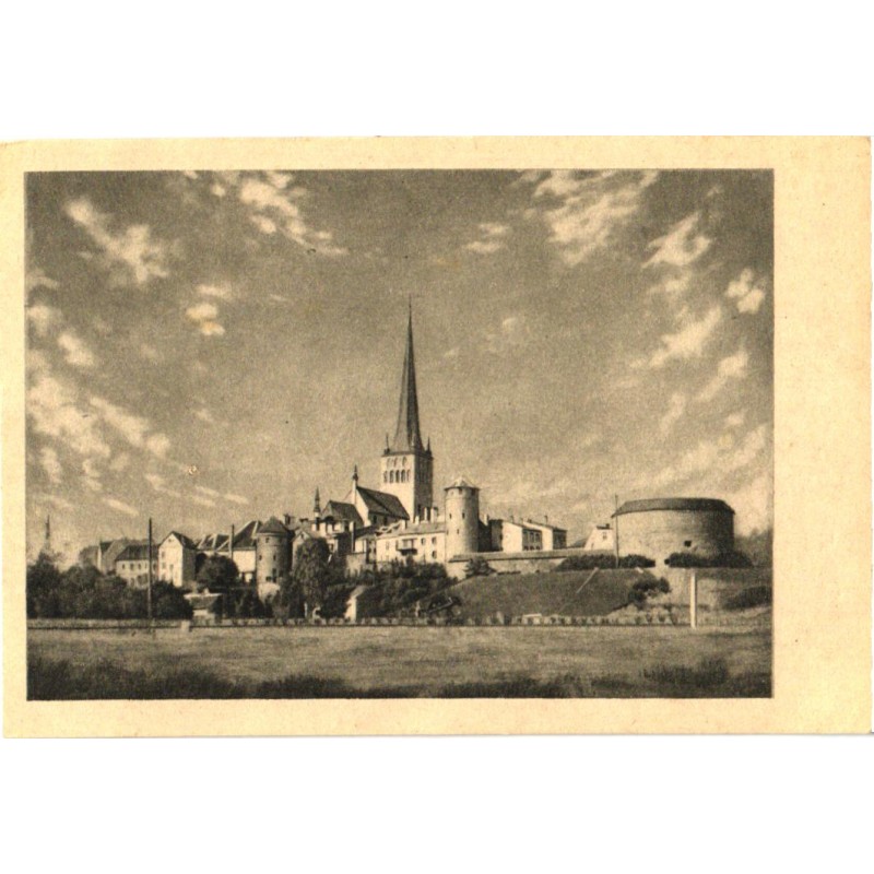 Tallinn:Oleviste kirik ja Paks Margareta, enne 1945