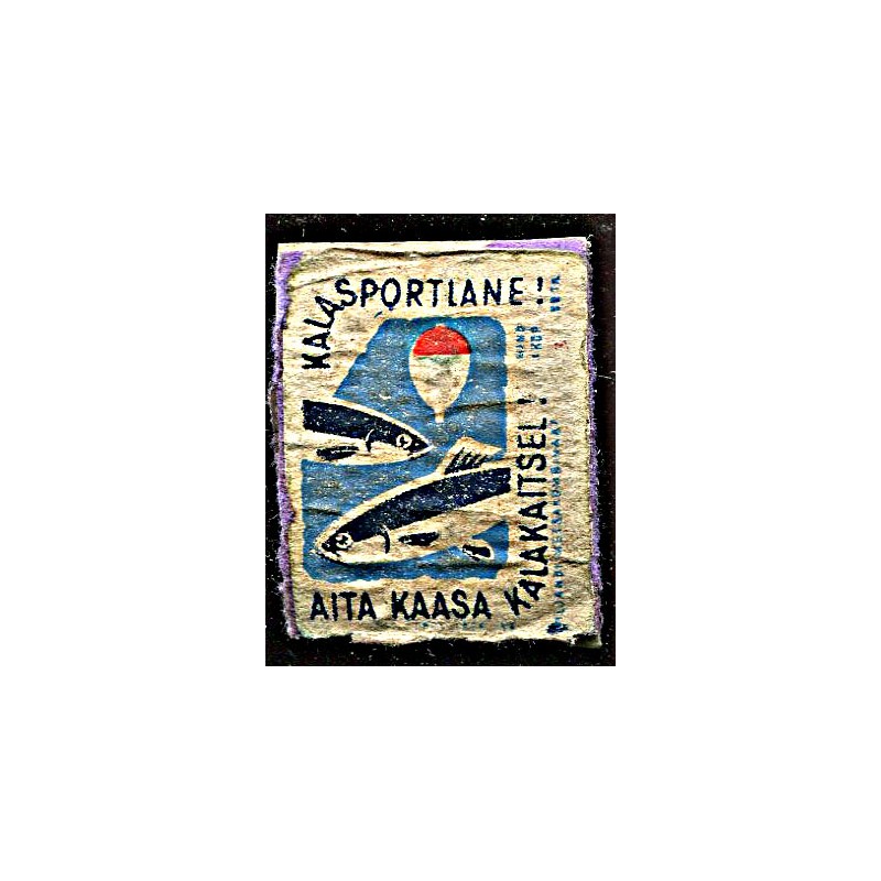 Tikukarbi etikett spoonil Kalasportlane! Aita kaasa kalakaitsel!, GOST 1956