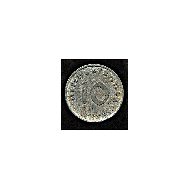 Saksamaa:10 reichpfennig 1940, Täht B, VF