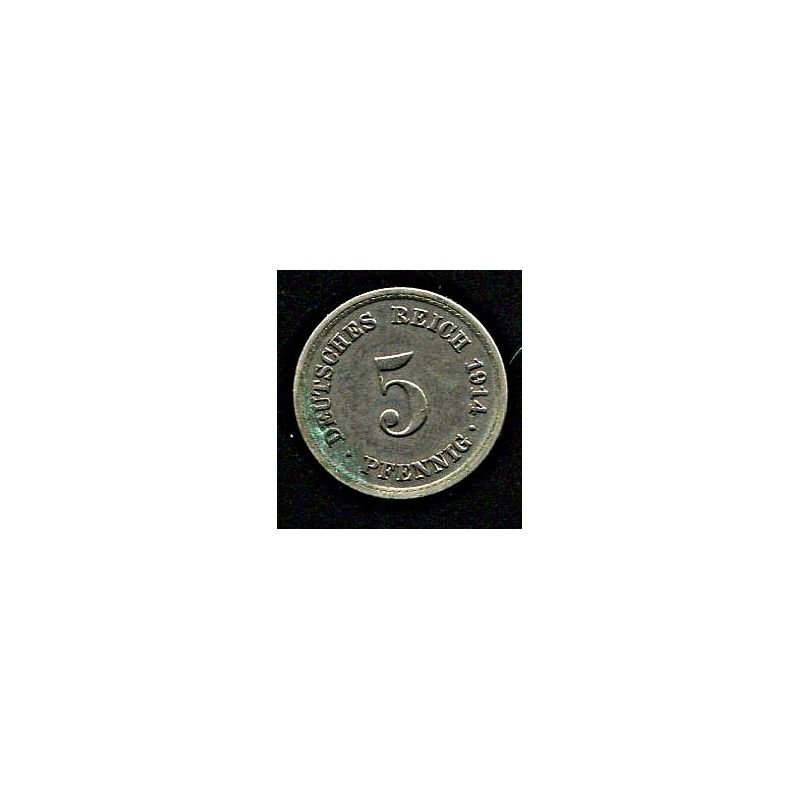 Saksamaa 5 pfennig 1911, täht A, VF