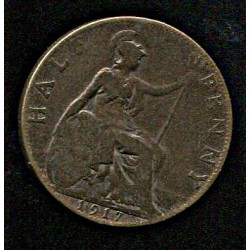 Suurbritannia:Inglismaa pool penni, Half penny 1917, VF