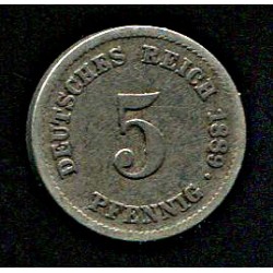Saksamaa 5 pfennig 1889,...