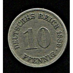 Saksamaa 10 pfennig 1889,...