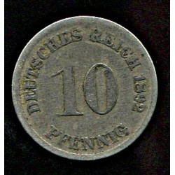 Saksamaa 10 pfennig 1892,...