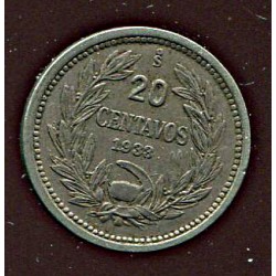 Tšiili:20 centavos 1933, VF