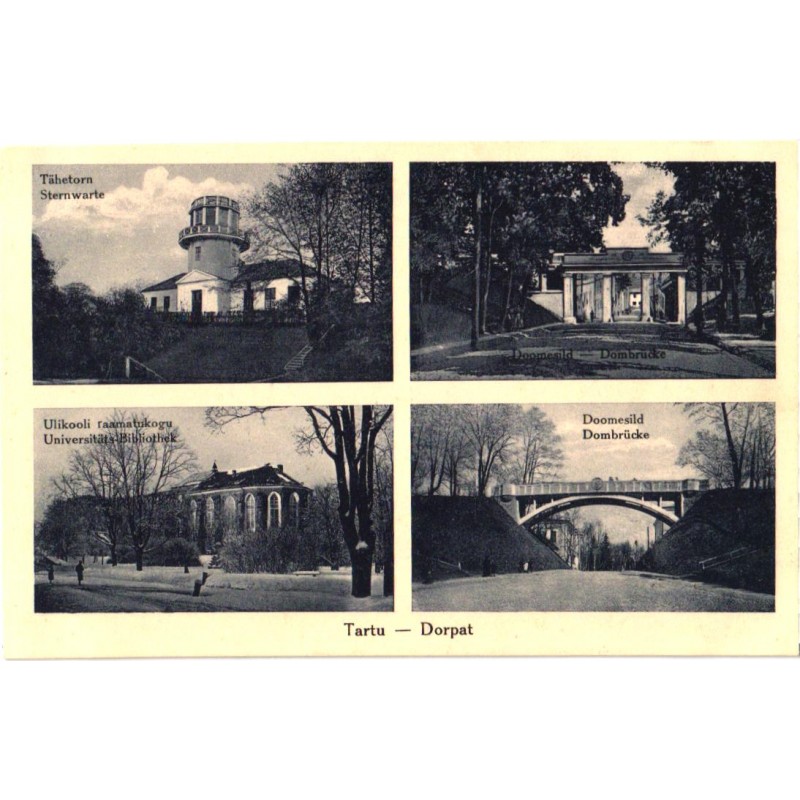 Tartu:Tähetorn, Toome sild, Ülikooli raamatukogu, enne 1930