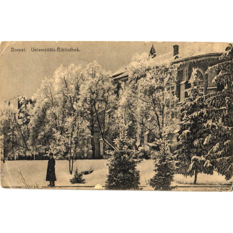 Tartu:Ülikooli raamatukogu talvel, enne 1920