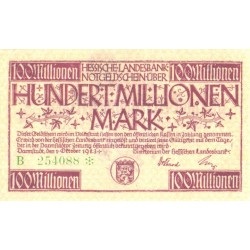 Saksamaa notgeld, Hessische landesbank, 100 000 000 marka, 1923, AUNC