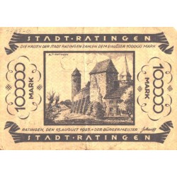 Saksamaa notgeld, Stadt Ratinhen, 100000 marka, 1923, VF