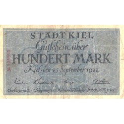 Saksamaa notgeld, Stadt Kiel, 100 marka, 1922, VF
