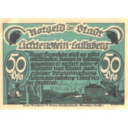 Saksamaa notgeld, Stadt Lichtenstein-lallaberg, 50 penni, 1921, UNC
