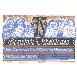Saksamaa notgeld, Gemeinde Kneitlingen, 75 pfennigit, 1921, UNC