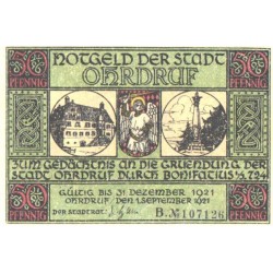 Saksamaa notgeld:Stadt Ohrdruf 50 pfennig 1921, UNC