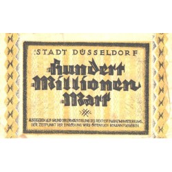 Saksamaa notgeld:Stadt Düsseldorf 100 miljonit marka 1923, VF
