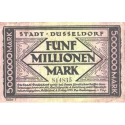 Saksamaa notgeld:Stadt Düsseldorf 5 miljonit marka 1923, VF