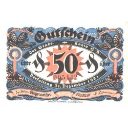 Saksamaa notgeld:Stadt Kahla 50 pfennig, 1921, UNC