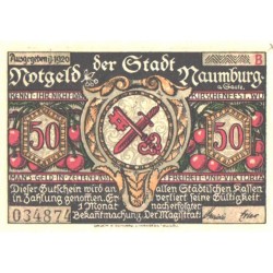 Saksamaa notgeld:Stadt Naumburg 50 pfennig 1920, UNC