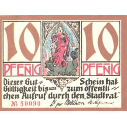 Saksamaa notgeld:Stadt Kahla, Thüringen 10 pfennig 1921, UNC