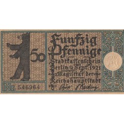 Saksamaa notgeld, Stadthaffensehein Berlin 50 pfennige 1921, 6, UNC