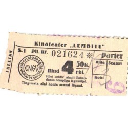 Kinoteater Lembitu pilet, 4,50 rubla