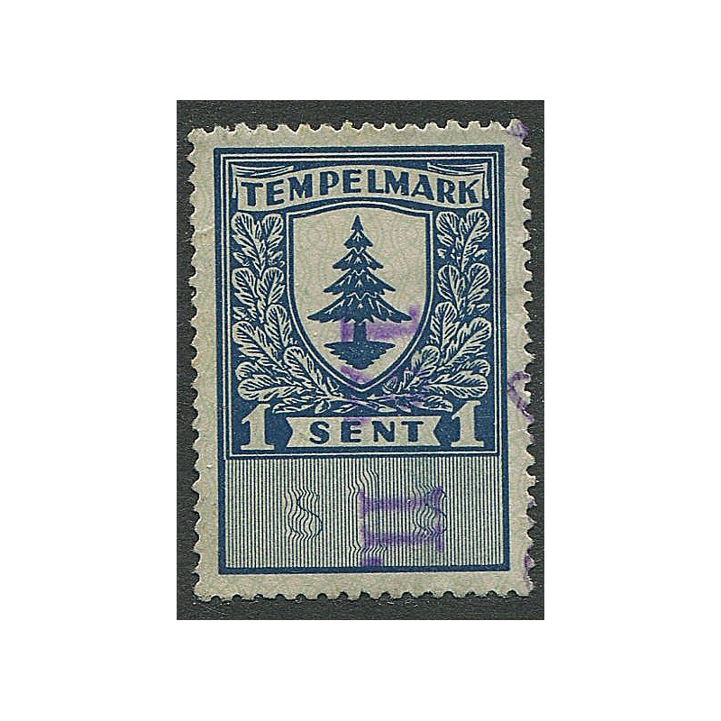 Eesti Vabariigi tempelmark 1sent, kasutatud