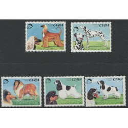 Kuuba 5 marki 1994, koerad, kolli, hurt, täissari, MNH