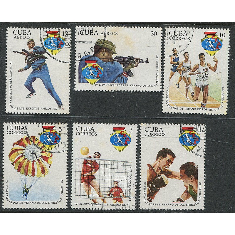 Kuuba 6 marki 1977, sport, poks, võrkpall, laskmine, Täissari, Templiga
