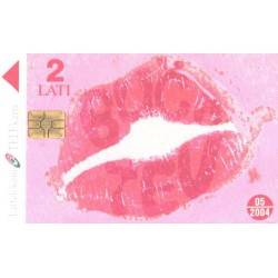 Läti telefonikaart 2 latti, huuled, tõlked, 2004