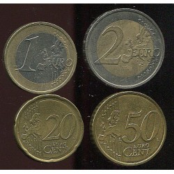 Slovakkia eurokomplekt 20, 50 sendine ja 1, 2 eurone 2009-2011, VF