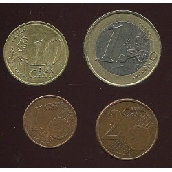 Malta eurokomplekt 1, 2, 10 sendine ja 1 eurone 2008-2013, VF