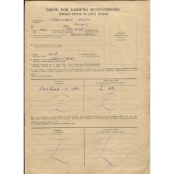 NSVL dokument Isiklik leht kaadrite arvestamiseks, ca 1947