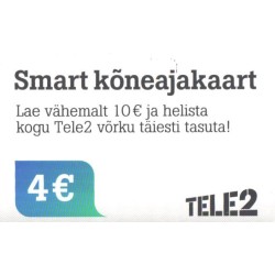Eesti telefonikaart Smart kõneajakaart 4€, Tele2, 2016