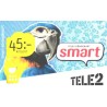 Eesti telefonikaart Smart kõneajakaart, Tele2, 45 krooni, papagoi, 2012