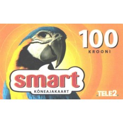 Eesti telefonikaart Smart kõneajakaart, Tele2, 100 krooni, papagoi, 2004