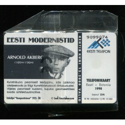Eesti kasutamata telefonikaart Eesti modernistid - Arnold Akberg, 100 krooni, 1998