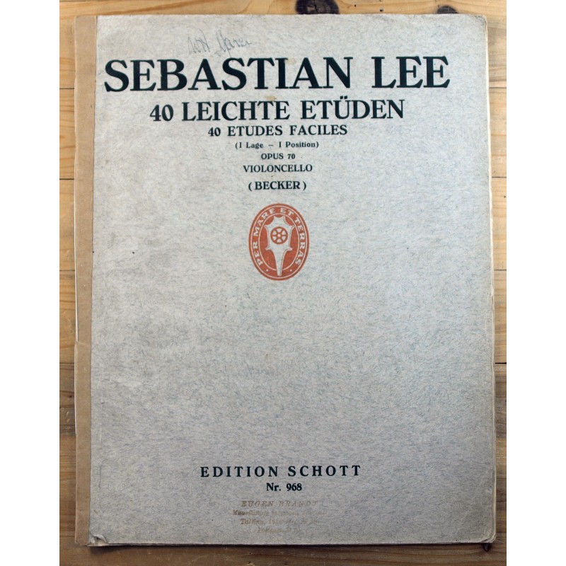 Sebastian Lee:40 Leichte etüden, opus 70, tsello, enne 1940