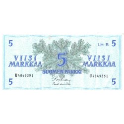 Soome 5 markka 1963, Litt. B, VF