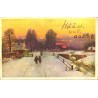 Eesti pühadekaart, lumine maastik, Leisi pitsat 1936
