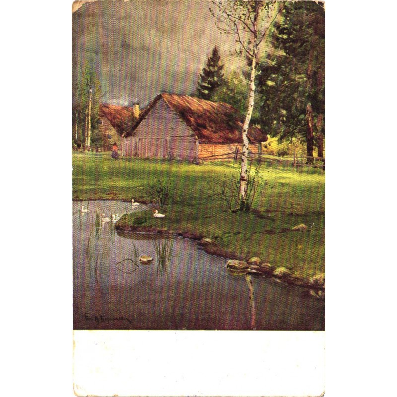 R.Bergholz:Talu jõe ääres, Gapsal pitsat 1915