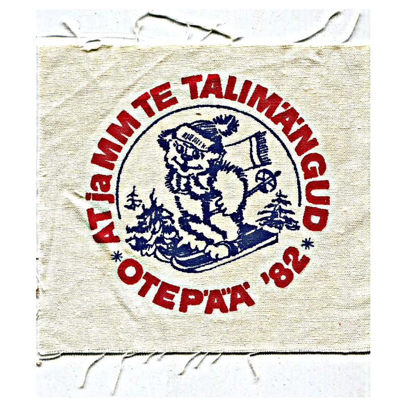 Eesti riidest embleem AT ja MM TE talimängud, Otepää 1982